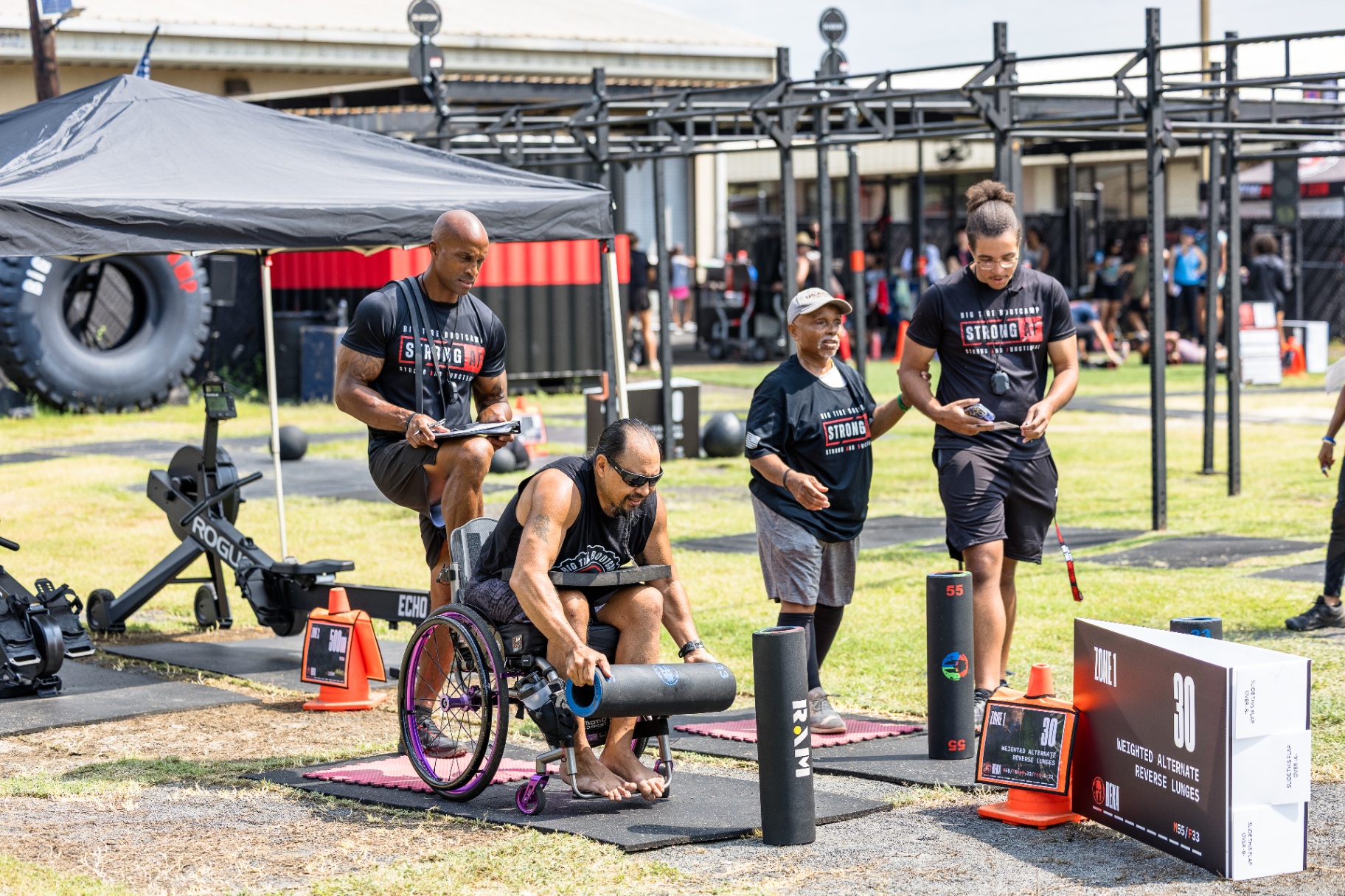 Adaptive athlete training outdoors