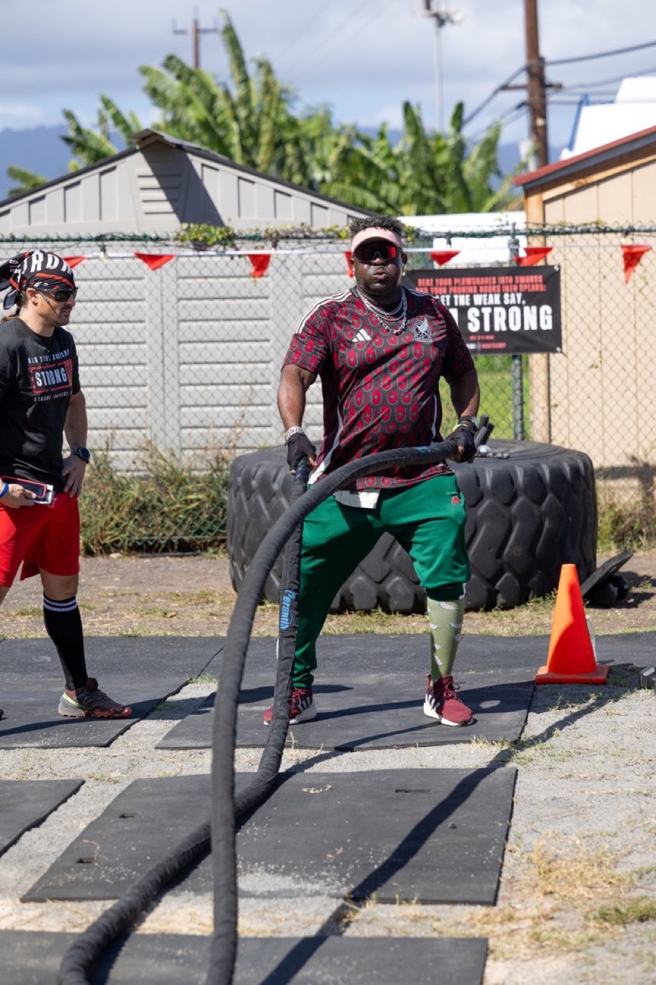 Battle ropes at the Koa Challenge adaptive fitness event