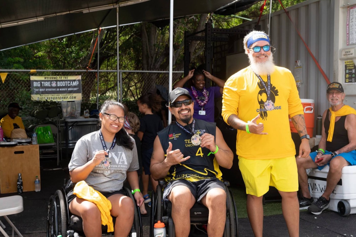 Medal ceremony at Big Tire Bootcamp during the Koa Challenge Veteran Games