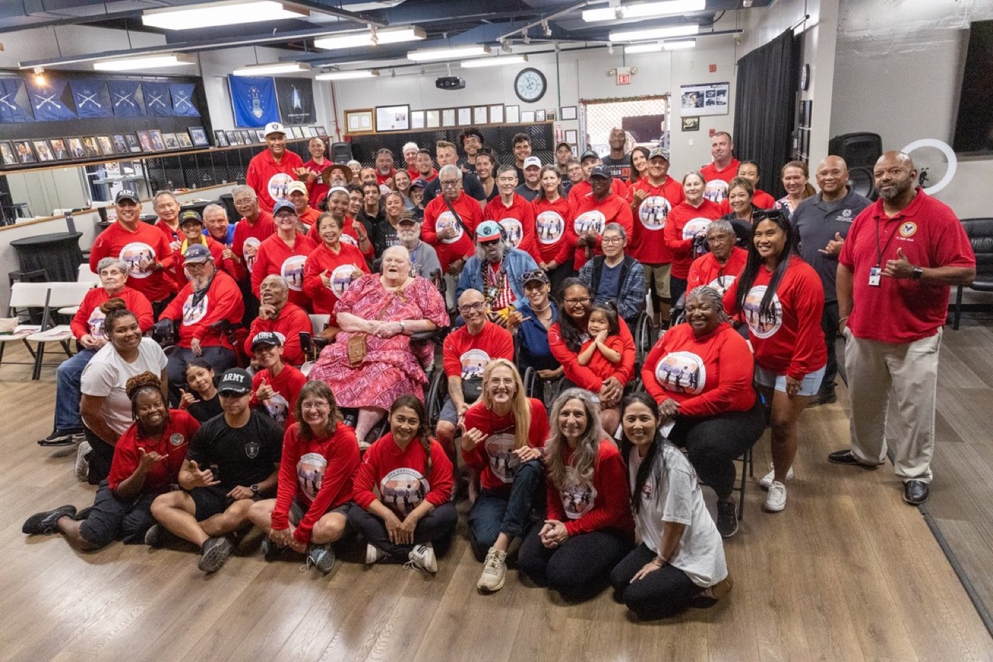 Koa Challenge Veterans and volunteers group photo at the West Oahu Veterans Center