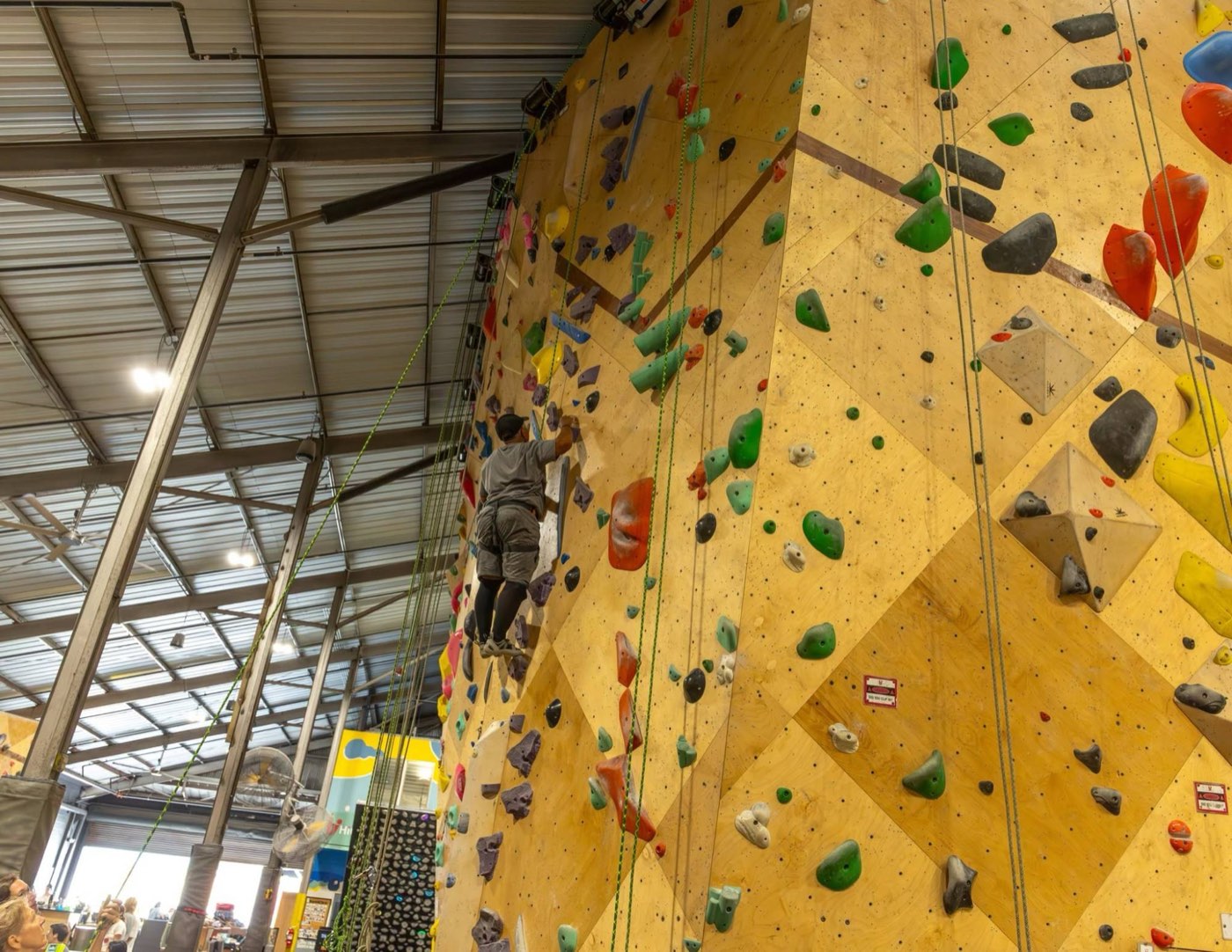 Indoor climbing event at the Koa Challenge Veteran Games