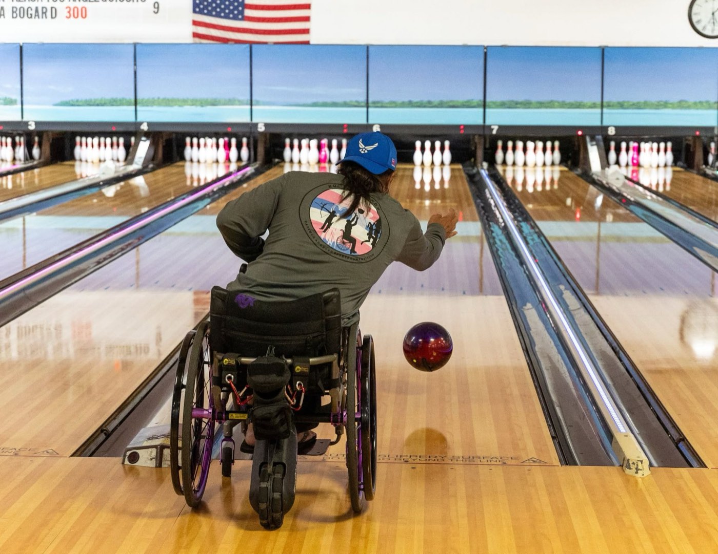 Wheelchair bowling at the Koa Challenge Veteran Games