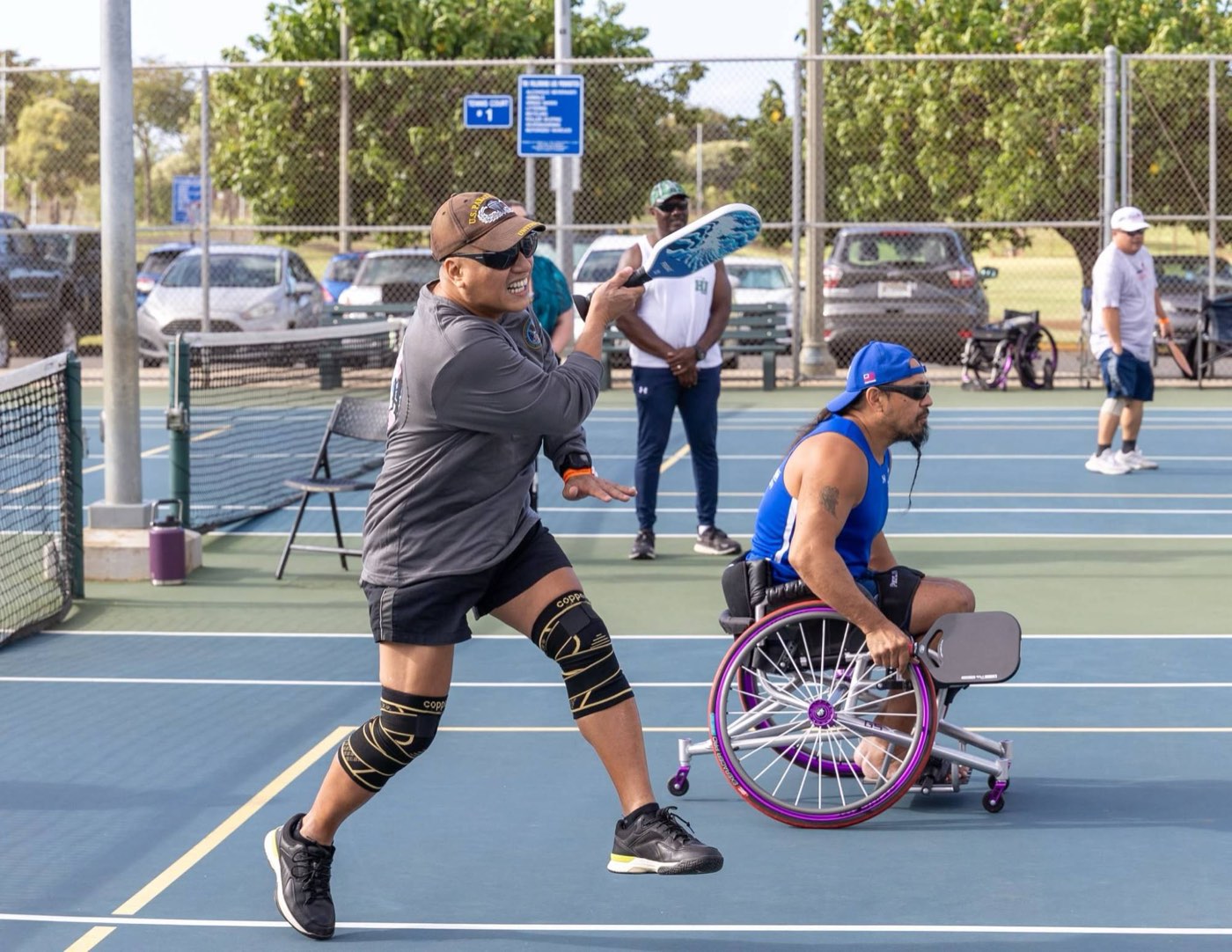 Pickleball at the Koa Challenge — standing and wheelchair athletes on the same court
